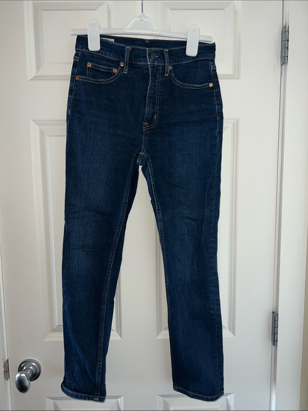 GAP Women's High-Rise Dark Blue Straight Jeans
